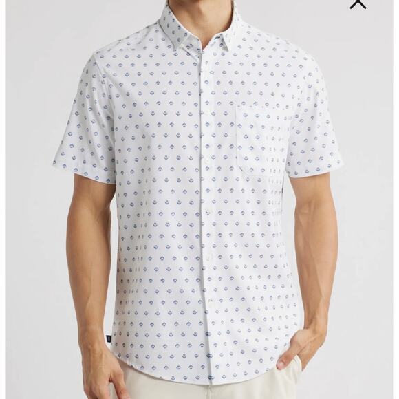 Mizzen+Main - Leeward Short Sleeve Button-Down Shirt - Size M - Picture 1 of 9